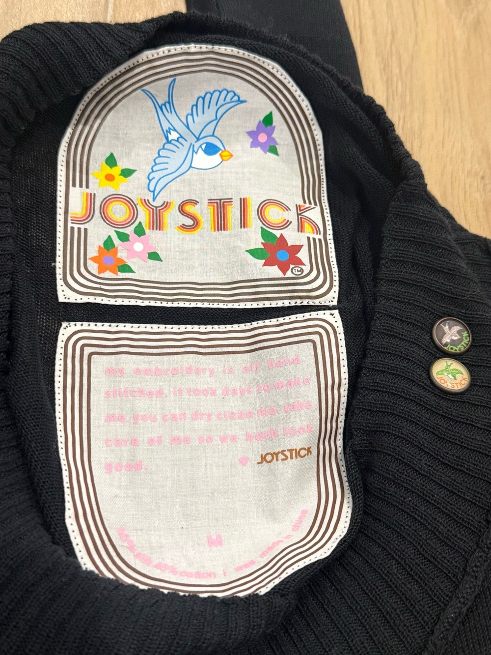 Rare vtg JOYSTICK by Johnny Was y2k black sequin sugar skull silk blend sweater - Picture 5 of 10